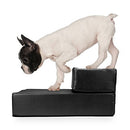 Weebo Pets Smooth Steps Folding Leather Pet Stairs (Black) - Brand New