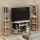 FURINNO JAYA TV STAND SIMPLE DESIGN CORNER ENTERTAINMENT 15116 - WHITE - Like New