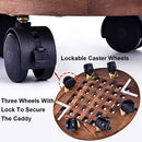 GeBot 16" Round Rolling Wooden Planter Caddy Padded Flower Pot B07QMGHLTJ - Like New