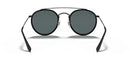 RAY-BAN DOUBLE BRIDGE ROUND SUNGLASSES MEDIUM BLACK/DEEP BLUE - Like New