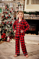 Arshiner Pajamas Set for Girls Plaid Long Sleeve Lounge Set Button Down Pj Sets - Brand New
