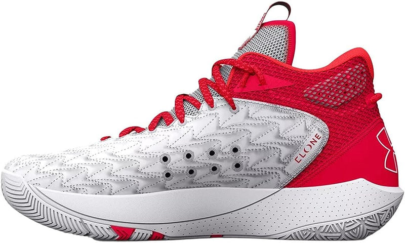 UA HOVR HAVOC 5 CLONE BASKETBALL SHOES 3024979-100 WHITE/RED M13 W14.5 - Like New