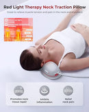 FLIKEZE HEATED NECK STRETCHER WITH RED LIGHT, WIRELESS MASSAGER PILLOW - Like New
