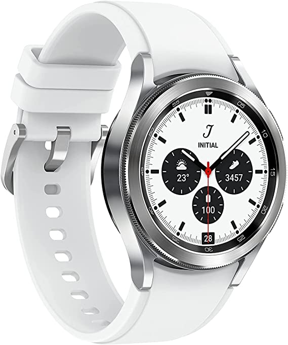 SAMSUNG GALAXY WATCH 4 42MM CLASSIC STAINLESS STEEL SM-R880NZSAXAA - SILVER New