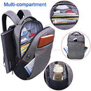 LAPACKER 15.6 Anti Theft Slim Water Resistant Laptop Backpack - Light Grey/Port - Brand New
