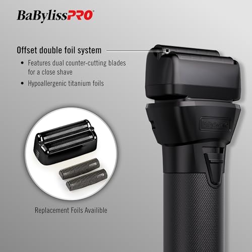 BABYLISSPRO FXONE DOUBLE FOIL STICK SHAVERS INTERCHANGEABLE BATTERY - BLACK - Like New