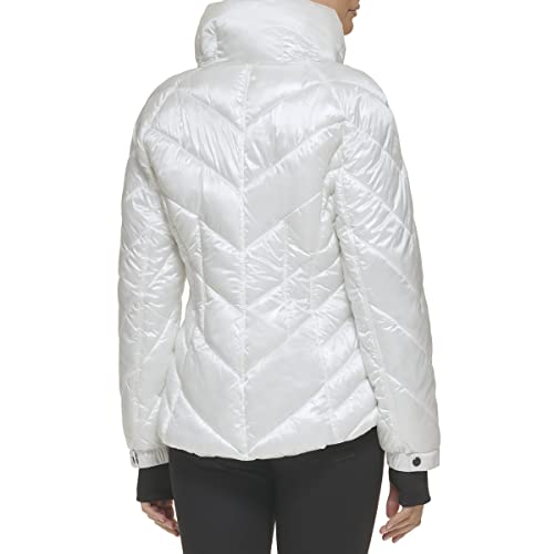 22QMP180 GUESS Women's Lightweight Puffer Jacket, White, X-Large - Brand New