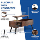 Lifetime Home Lift Top Coffee Table Hidden Compartment B0CFJYGPJQ (Rustic Brown) - Like New