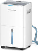 DRAVONIC 1500 SQ.FT DEHUMIDIFIER FOR BASEMENT 21 PINTS COMPRESSOR QUIET WHITE - Like New