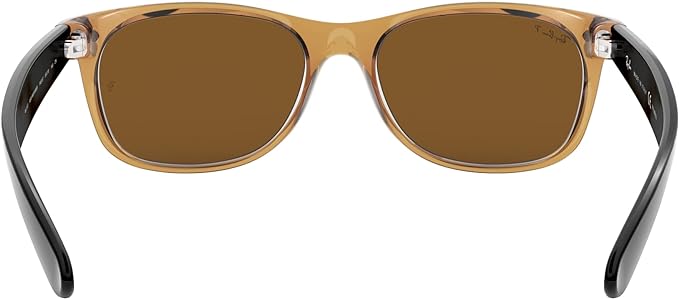 Ray-Ban RB2132 New Wayfarer Square Sunglasses 55mm - Gold Frame/Brown Like New