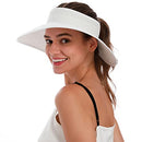 SIMPLICITY WOMEN'S SUMMER FOLDABLE WIDE BRIM BEACH HATS STRAW - WHITE - Like New