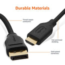 Amazon Basics DisplayPort to HDMI Cable, Uni-Directional, 4K@30Hz, 6 ft - GOLD - Like New