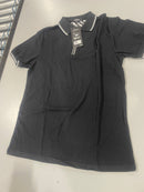 GALAXY BY HARVIC MEN’S MODERN FIT POLO SHIRT WITH ZIP PLACKET, SIZE: M - BLACK - Brand New