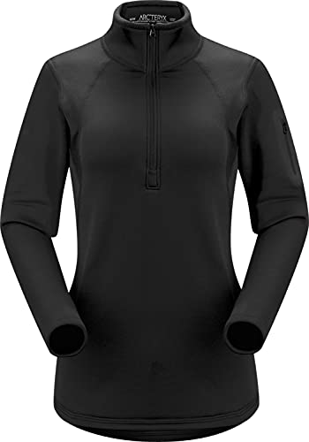 144613 Arc'teryx Women's Rho AR Zip Neck Shirt Black Size Small - Brand New