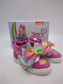 JoJo Siwa Girls High Top Glitter Zip On Sneaker, Size:12, Color: Pink/Rainbow - Like New