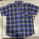 BLACK HORSE MEN'S WOVEN PLAID SHIRT SMALL - BLUE/LIGHT BLUE/VIOLET/BLACK/WHITE - Brand New