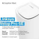 LINKSYS VELOP PRO WIFI 6E MESH COGNITIVE MESH 3 PACK MXEC623-AMZ - WHITE - Like New