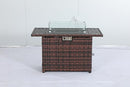 BLOWN FIRE PIT TABLE, 44" PROPANE | 48000 BTU IGNITION | GLASS ROCKS - BROWN - Like New
