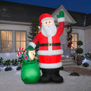 AIRBLOWN GEMMY CHRISTMAS INFLATABLE LUXE SANTA WITH TOY BAG 9 FT TALL - RED - Like New