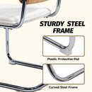 KROFEM Dining Chairs Set of 2 Modern Rattan Kitchen Chairs MID CENTURY WHITE - Like New