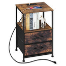 ETELI End Table, Small Bedside Table with 2 Fabric Drawers and Storage Shelf - Brand New