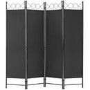 FDW 4-Panel Black Steel Room Divider - Brand New