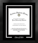 Campus Images Class of 2024 Single Mat 8.5w x 11h Silver Embossed Diploma Frame - Brand New