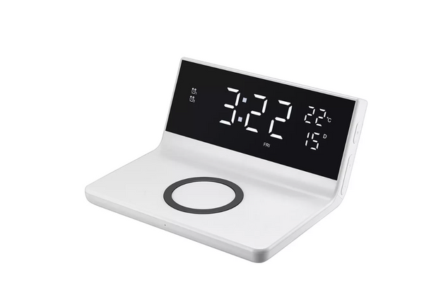 ZTECH ChargeX Pro Alarm Clock All Wireless Charging Smartphones ZTWC038WT White - Like New