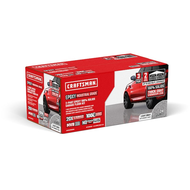 CRAFTSMAN EPOXY 2-PART LIGHT GRAY HIGH-GLOSS CONCRETE, 2x 1-GALLON BUCKETS - Brand New