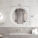 CLOUD MOUNTAIN 24" ROUND WALL-MOUNTED BATHROOM MIRROR USM3056-60TDMB - Like New