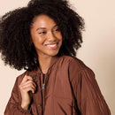 Amazon Essentials AEWP30272F23 Women's Oversized Quilted Coat, M, Deep Brown - Like New