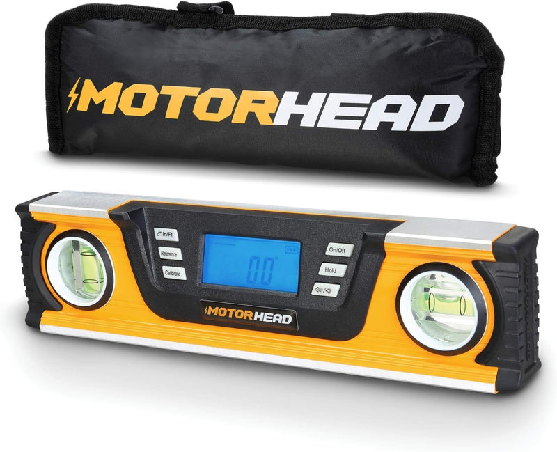 MOTORHEAD 10-Inch 0° - 180° LCD Screen SMART DIGITAL Level - Yellow/Black Like New