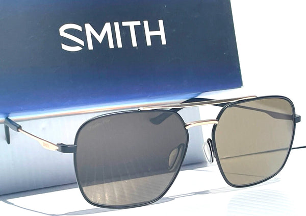 SMITH OPTICS DOUBLEDSAM MATTE BLACK GOLD FRAME CHROMAPOP BROWN LENS 0I46 58MM - Like New