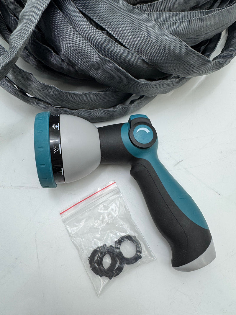 GENERIC LIGHTWEIGHT FLAT GARDEN HOSE 100FT - GRAY - Like New