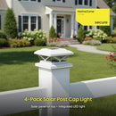 HOME ZONE LIVING SECURITY 4PK SOLAR POWERED POST CAP LIGHT WHITE ELI1701V-4PK - Like New