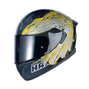 HAX Obsidian Full Face Dual Visor Motorcycle Helmet Pinlock Ready Slayer Gold L - Brand New