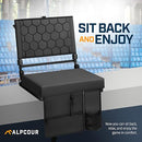 ALPCOUR EXTRA WIDE FOLDING RECLINING STADIUM SEAT BACK SUPPOT 21" WIDE - BLACK - Like New