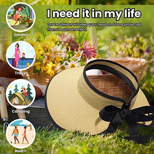 Livingston Sun Visors for Women UV Protection Roll Up Wide Brim Packable - Brand New