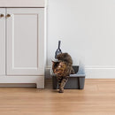 IRIS USA Large Cat Litter Box Scatter Shield Scoop Open High Sided - Gray/Clear - Brand New