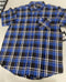 BLACK HORSE WOVEN PLAID SHIRT - SIZE MENS L - BLUE/LIGHT BLUE/VIOLET/BLACK/WHITE - Brand New