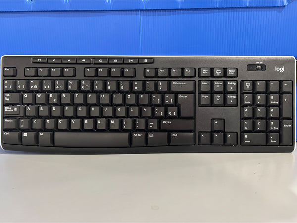 LOGITECH K270 WIRELESS KEYBOARD FULL-SIZE NUMBER PAD  - SPANISH - BLACK - Like New