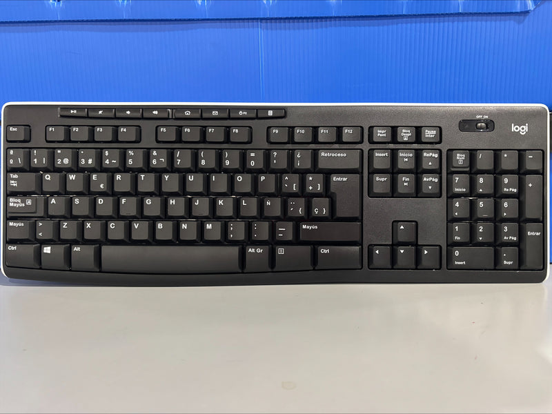 LOGITECH K270 WIRELESS KEYBOARD FULL-SIZE NUMBER PAD  - SPANISH - BLACK - Like New