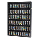 DISPLAYGIFTS LARGE 144 SHOT GLASS DISPLAY CASE RACK CABINET HOLDER - BLACK - Like New