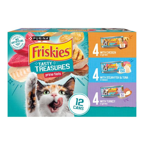 PURINA FRISKIES WET CAT FOOD VARIETY PACK - (PACK OF 12) - MULTICOLOR - Like New