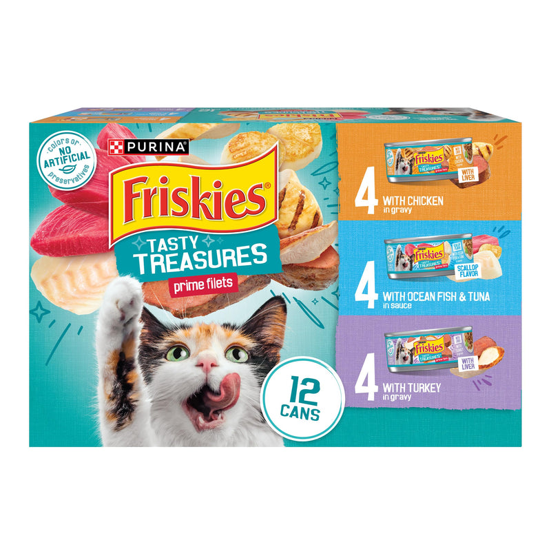 PURINA FRISKIES WET CAT FOOD VARIETY PACK - (PACK OF 12) - MULTICOLOR - Like New