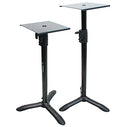 Studio Monitor Stands Adjustable Bookshelf Stand Pair Harmony Audio - Black - Brand New