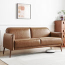 ATOPSTON 67" LOVESEAT SOFA MID CENTURY MODERN DECOR SOFA COUCH PILLOWS - CARAMEL - Like New