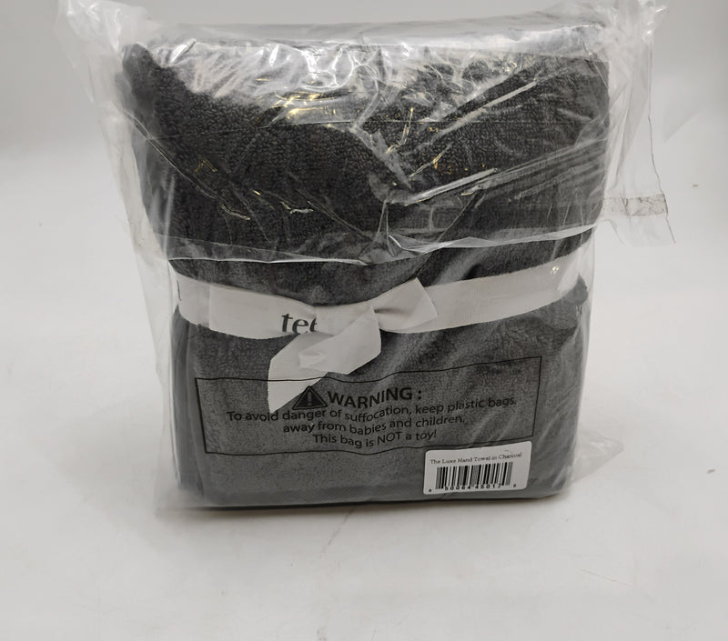 TEEMA LUXE BATH TOWELS (2 PIECE) 15 IN X 25IN HAND TOWEL - CHARCOAL - Like New