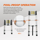TELESCOPING LADDER 10.5FT ALUMINUM ALLOY FOLDING HEAVY DUTY 300LBS LOAD,ALUMINUM - Like New