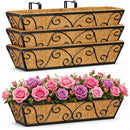 LAWYAMAI 30" 2 Pcs Metal Flower Planter Basket B0BYCS96NF - Black - Like New